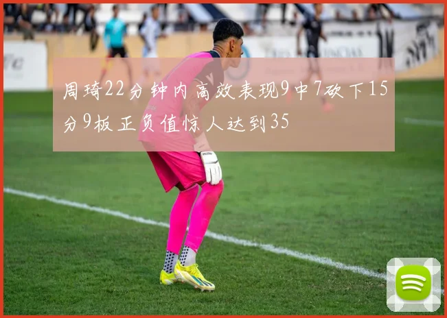 周琦22分钟内高效表现9中7砍下15分9板正负值惊人达到35